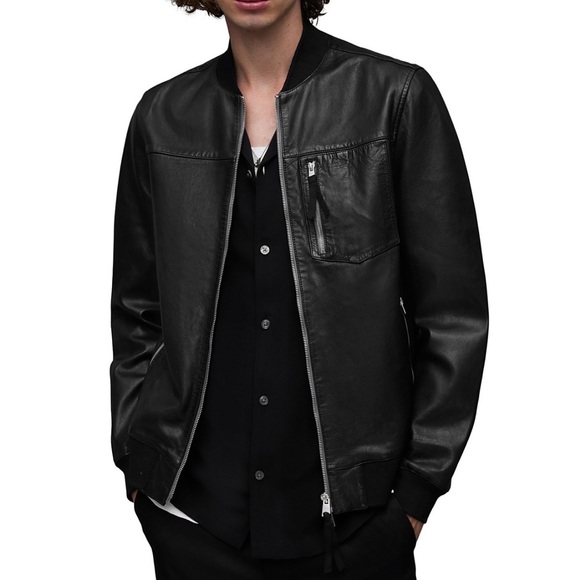 All Saints Other - Men's Black Leather Jacket